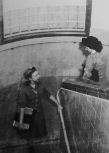 Students in the Main Building Staircase, 1944